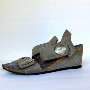 Taos Carousel Graphite Wedge Sandals